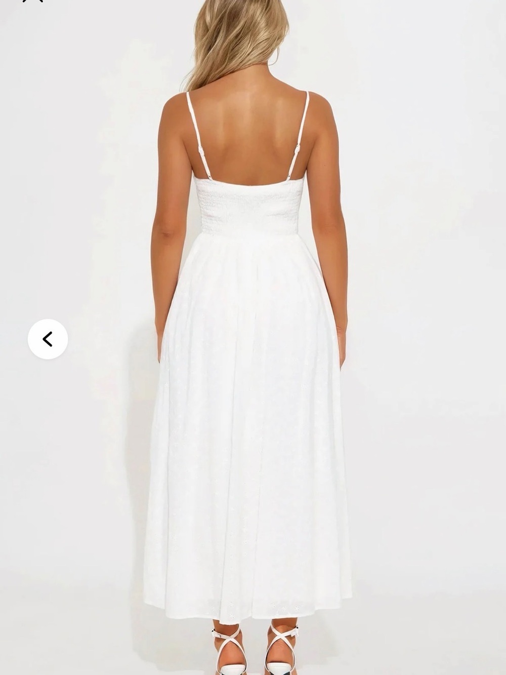 White Spaghetti Strap Midi Dress - Picture 3 of 7